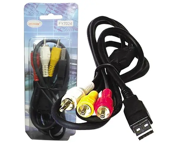 3 RCA + USB CONVERTER CABLE 1.2 METERS (SECONDER HY7024)