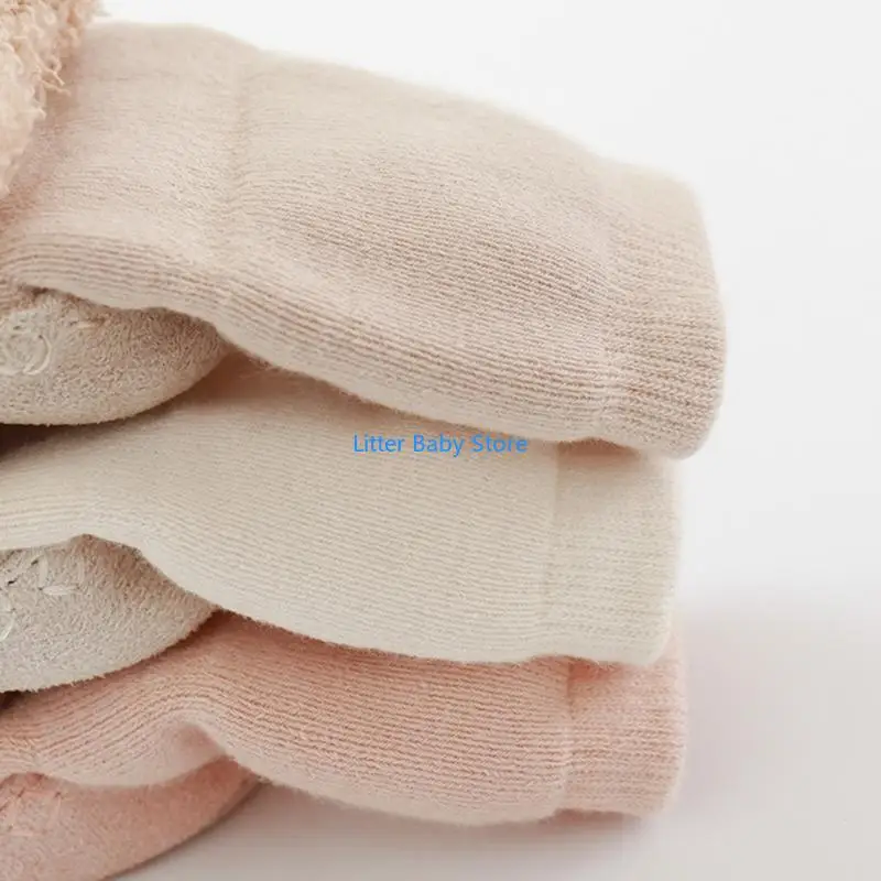 N80C جوارب أرضية للأطفال الصغار مضادة للانزلاق جوارب الدب الكرتونية جوارب شتوية دافئة داخلية #5