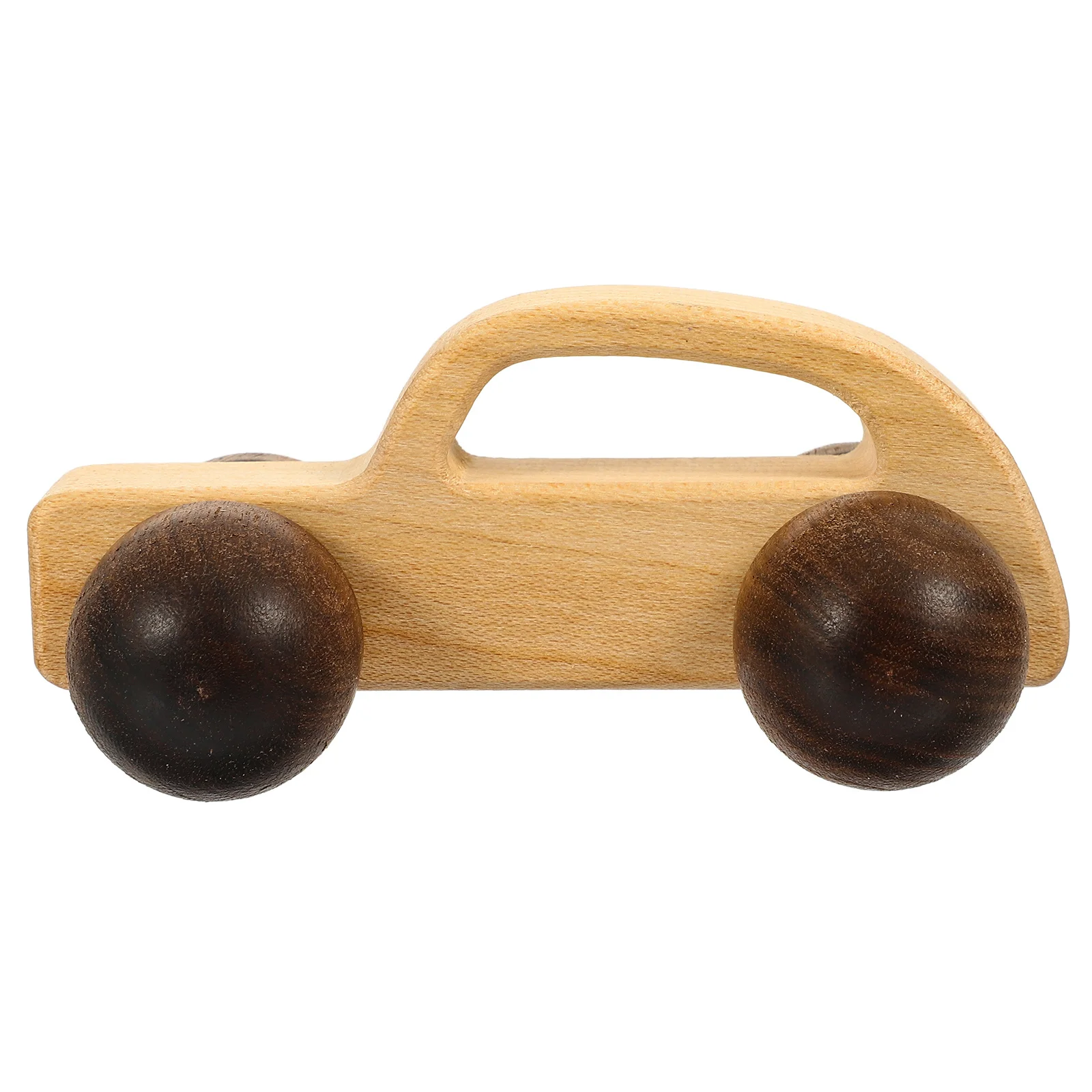 

Wooden Car for Toddlers Smooth Hand Push Grip Natural Wood Baby Grasping Training Sensory Exploration Kids Vehicle