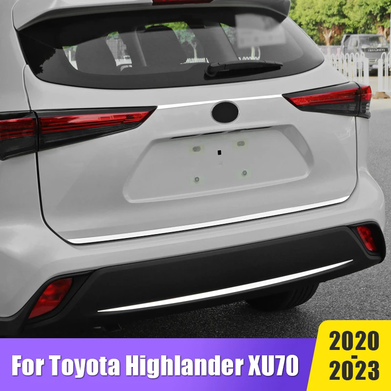 

Stainless Car Rear Tailgate Trunk Tailgate Back Door Chrome Trims Cover For Toyota Highlander XU70 Kluger 2020 2021 2022 2023