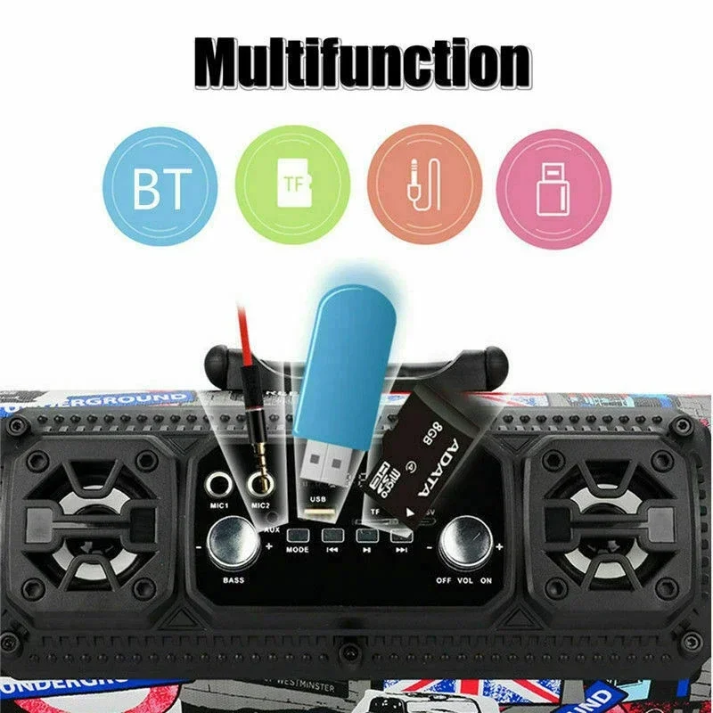 

M17 cylinder K song wireless bluetooth speaker card outdoor portable audio radio subwoofer 3.5MM audio jack