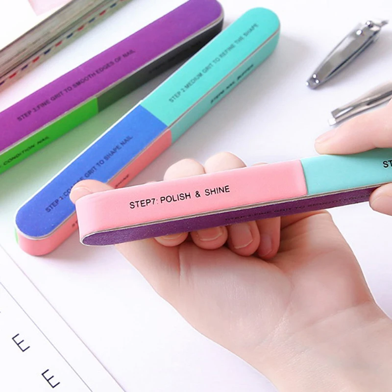 1Pc Professional Nail Polishing File Creative Printing Sanding Sand Six-sided Nails Tool For Art