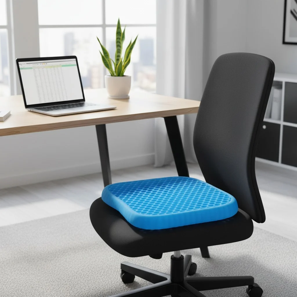 

Комплект из 2-х гелевых подушек для сиденья с сотовой структурой, 14x12, двойная толщина, нескользящий чехол, дышащий