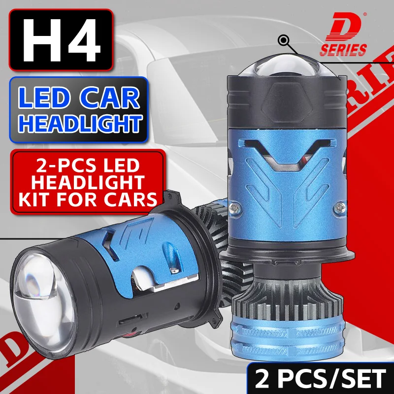 

2PCS H4 LED Projector lens Car Headlights 85W 6000K 9003 HB2 Auto Lights Bulb H4 High Low Turbo Lamps Car Lenses 12V 24V