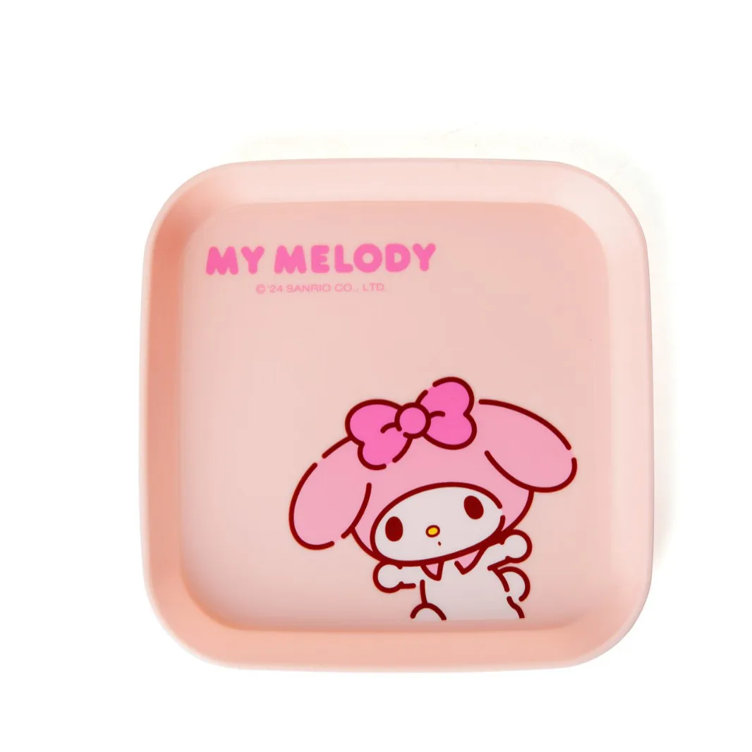 Sanrio Square Food Plate Hello Kitty Kuromi Melody Cinnamoroll Snack Bone Dish PP Klein dienblad