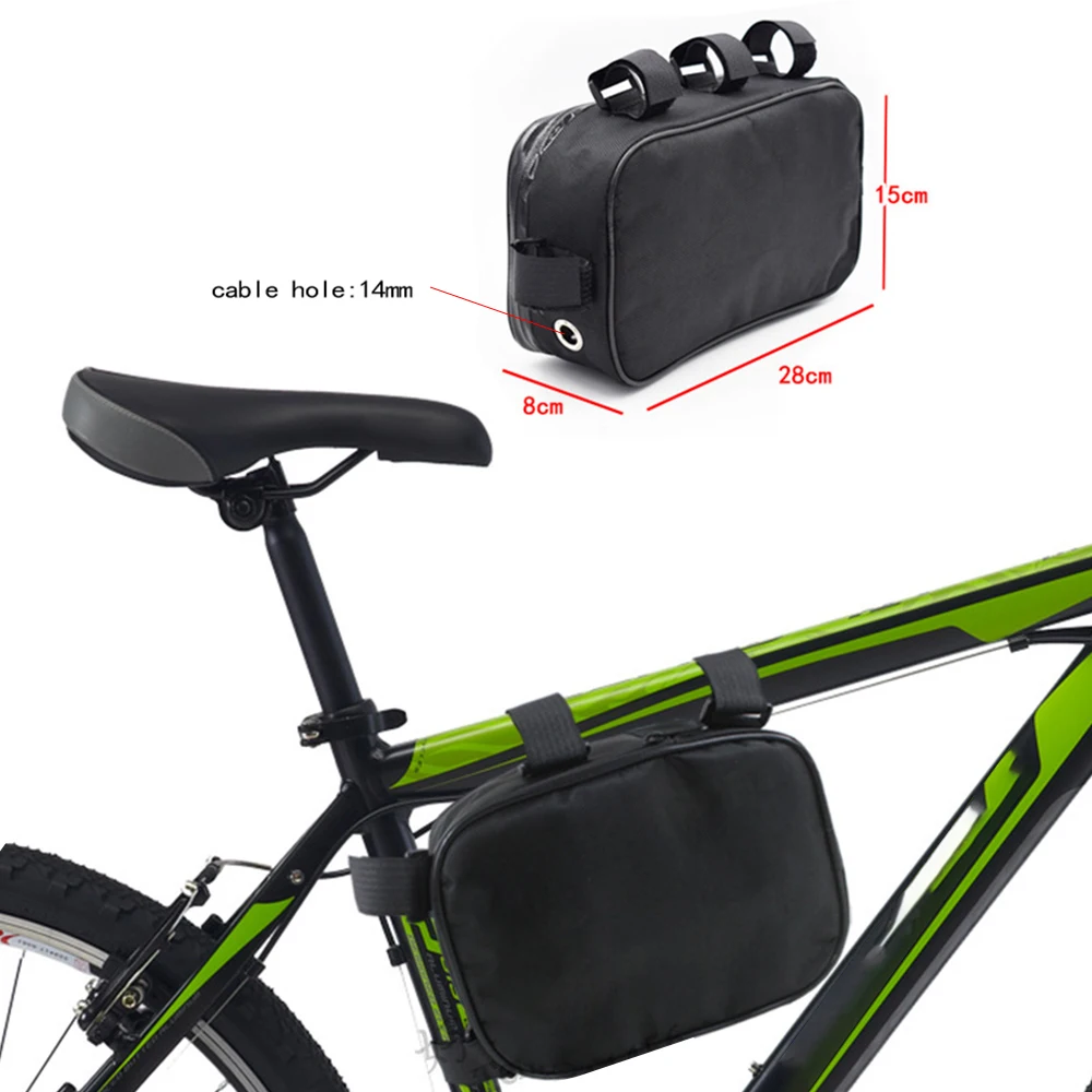 Bicycle Battery Bag Bike Tube Frame Pack Bag Case Storage MTB Ebike Saddle Bike Bag Bike Accessories Bags Waterproof 28x15x8cm