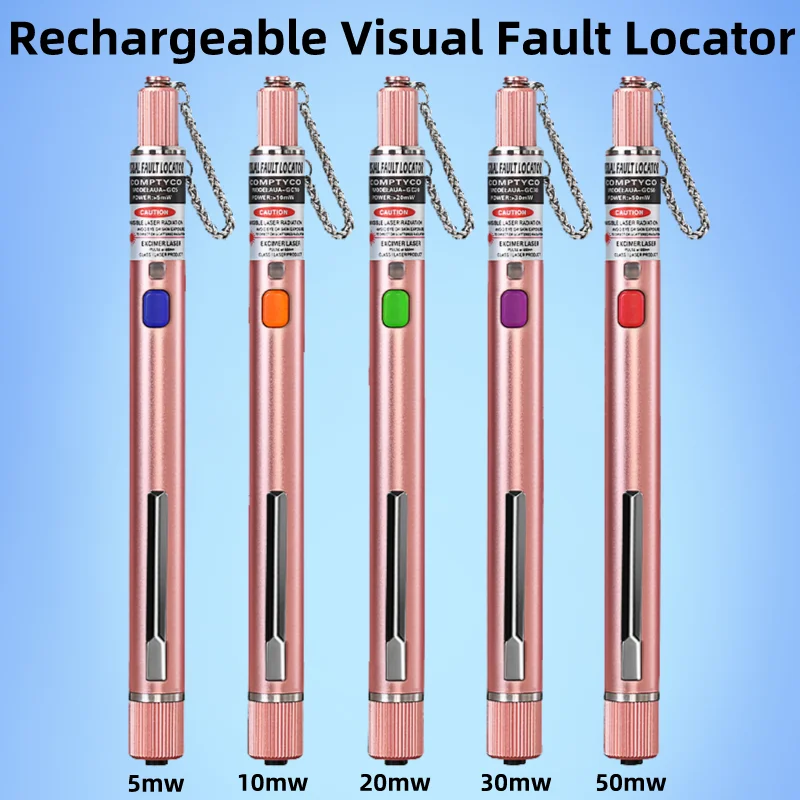 

Rechargeable Visual Fault Locator FTTH High Quality Fiber Optic Cable Tester Tool 5/10/20/30/50MW VFL 2.5MM(SC/FC/ST) Interface