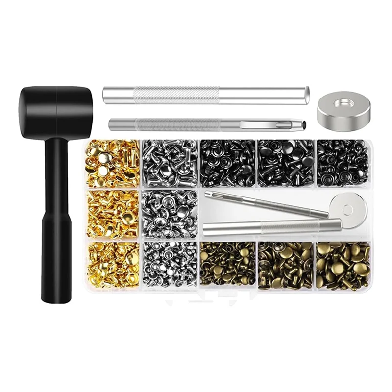 

A20F-480 Комплект кожаных заклепок, 4-цветные кожаные заклепки 3 размера и для кожаной одежды, обуви, кожаных ботинок