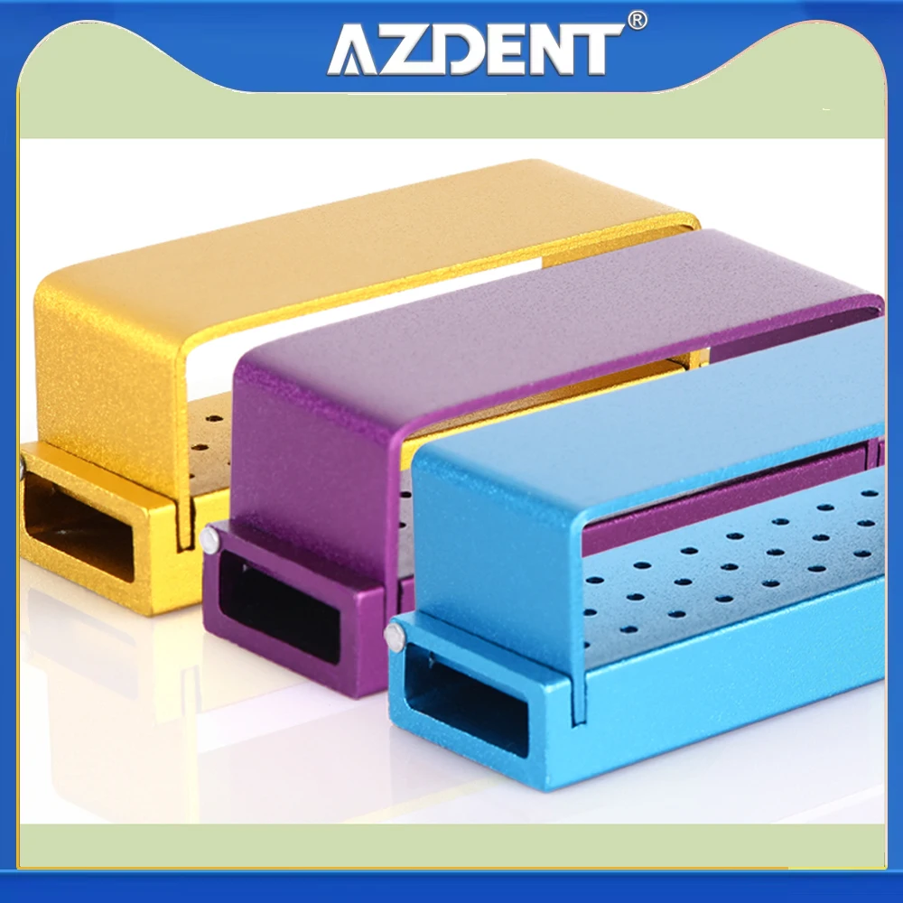

1PC Dental Bur Holder Metal Stand Disinfection Storage Box Fit for High Speed Handpiece Bur Gold/Blue/Purple Optional