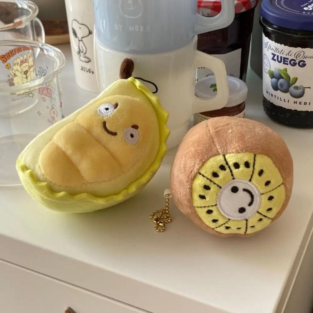 Sweet Kiwifruit Cute Fruit Pendant Key Buckle Korean Style Durian Plush Key Chain Plush Cartoon Plush Doll Toy Children