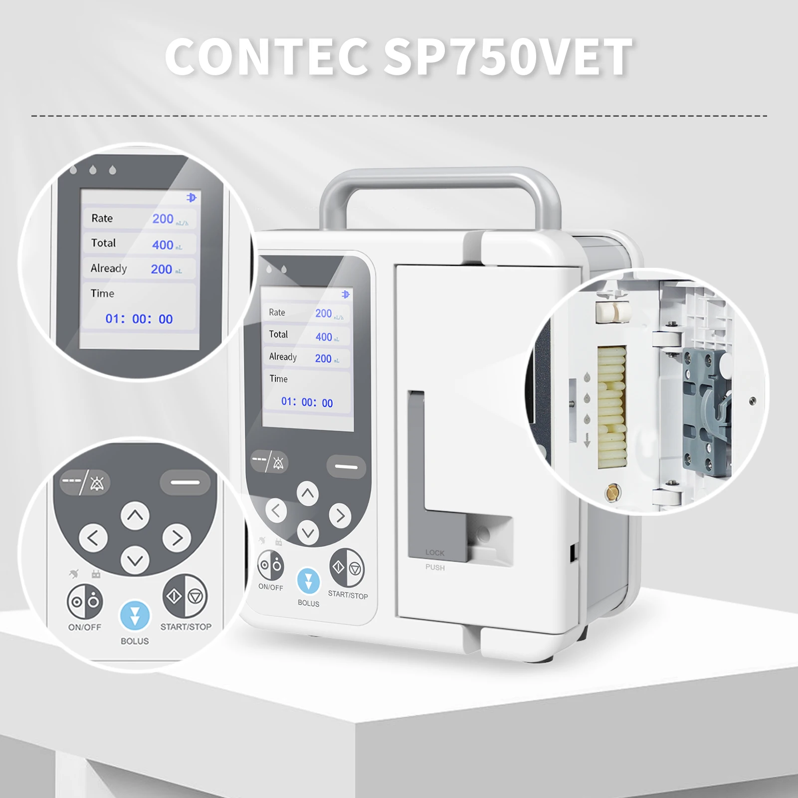 CONTEC Veterinary Infusion Pump Standard IV Fluid Control With Alarm SP750 Hospital Clinic Using Accurate