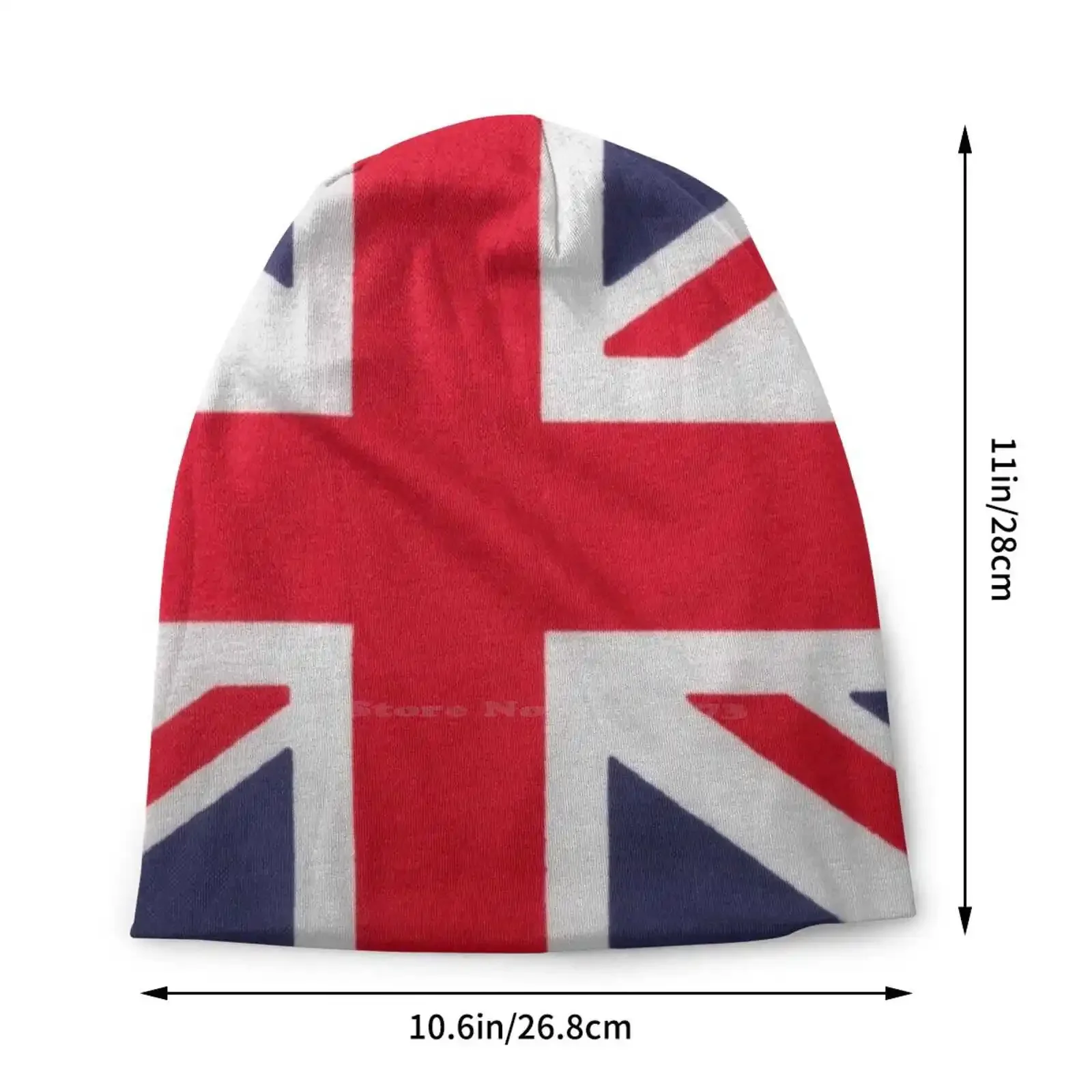 British Jack Flag Knitted Hat Warm Beanie Outdoor Caps British Union Jack Flag Patriotism Pride Close Up Full Frame