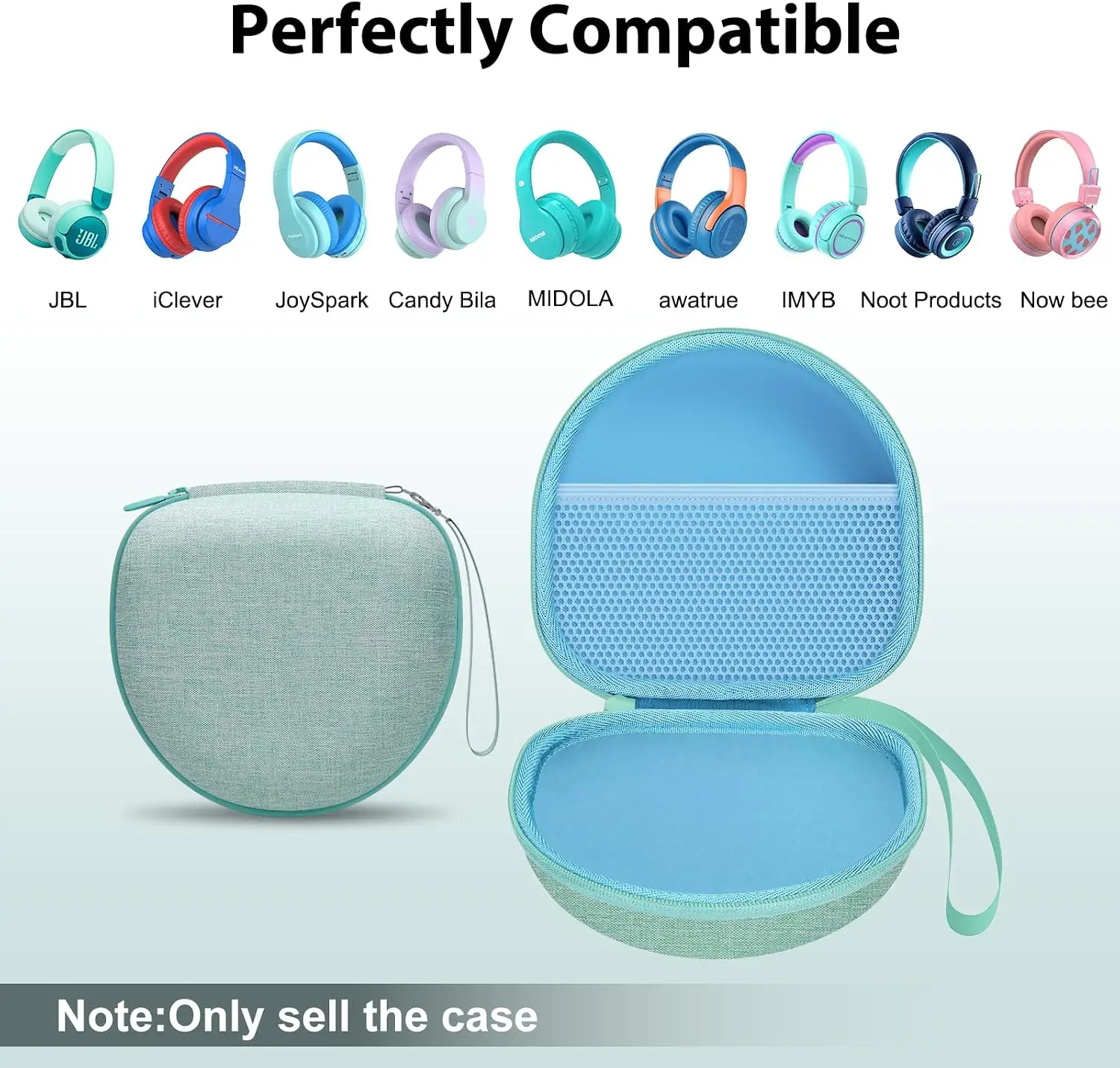 Etui na słuchawki dla dzieci kompatybilne z JBL Junior 320/Junior JR 320BT/iClever BTH12/HS19/IMYB/MIDOLA MD-B01/Noot Kids Headphones — zdjęcie produktu 2