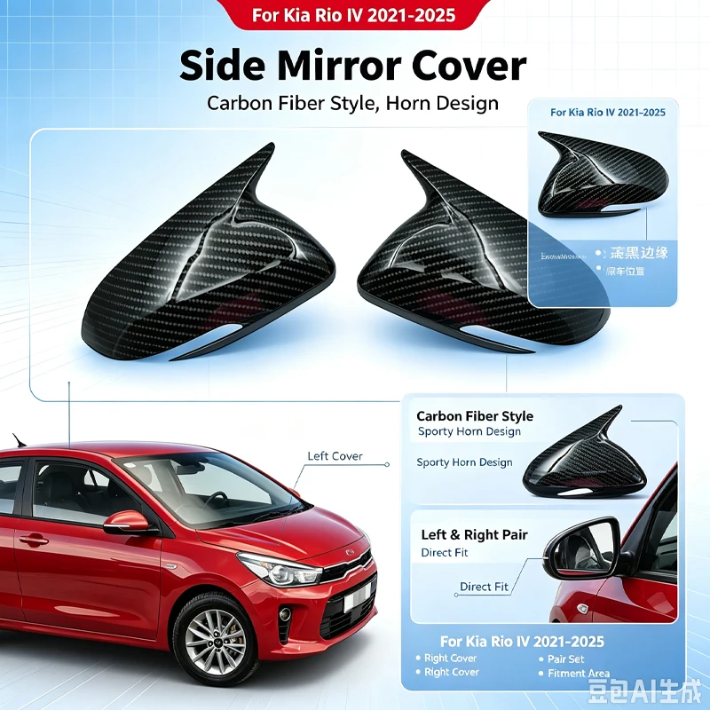 Suitable for the second generation Kia RIO horns Ruio horns modified horn mirror housing rearview mirror cover horn 20-25