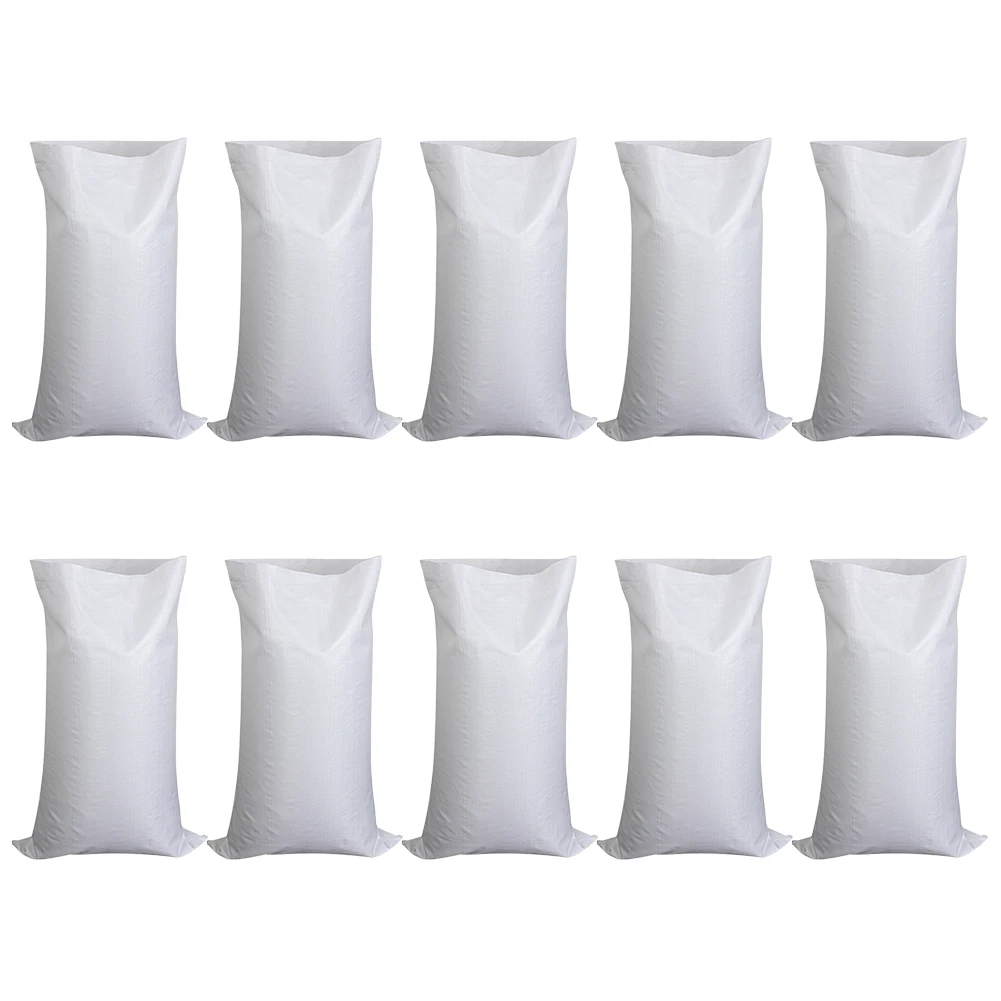 Sac de sable épais pour contrôle de l'eau contre les inondations, sac de sable résistant aux UV (blanc 10 pièces)