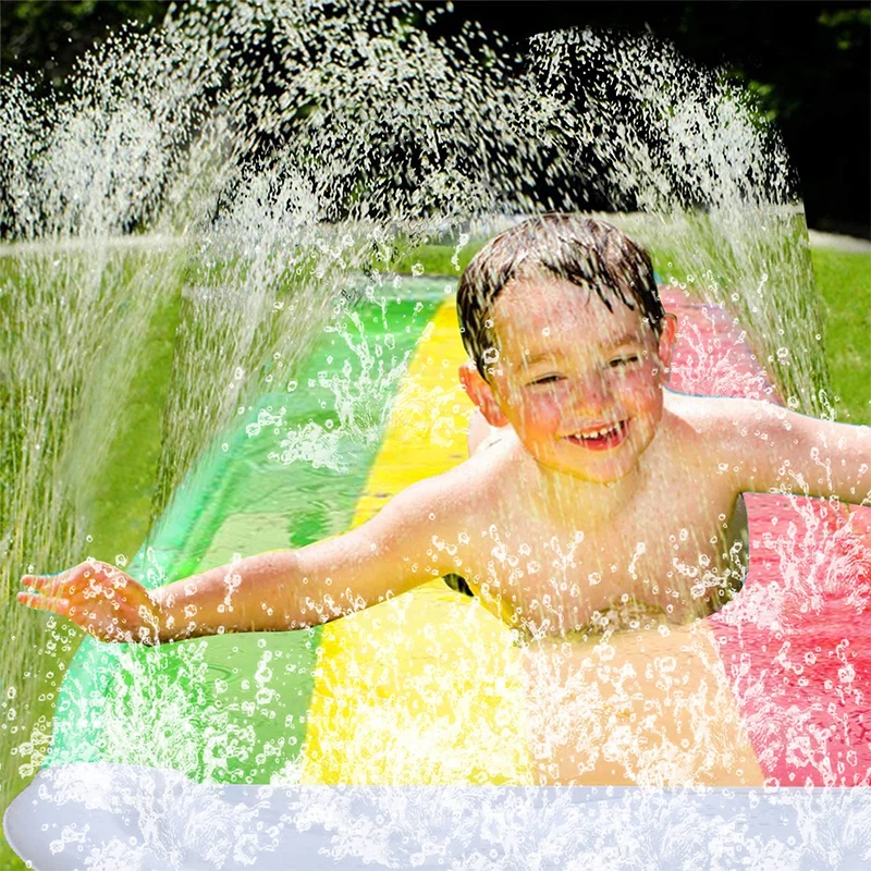 Glissière gonflable de jet d'eau de pelouse pour des enfants, jouets extérieurs d'été, jeu d'arrosage, jouets de piscines d'arrière-cour, éclaboussures d'eau