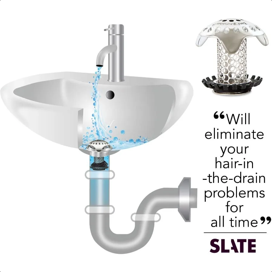 SinkShroom Protezione di scarico per lavandino da bagno ultra rivoluzionaria in acciaio inossidabile