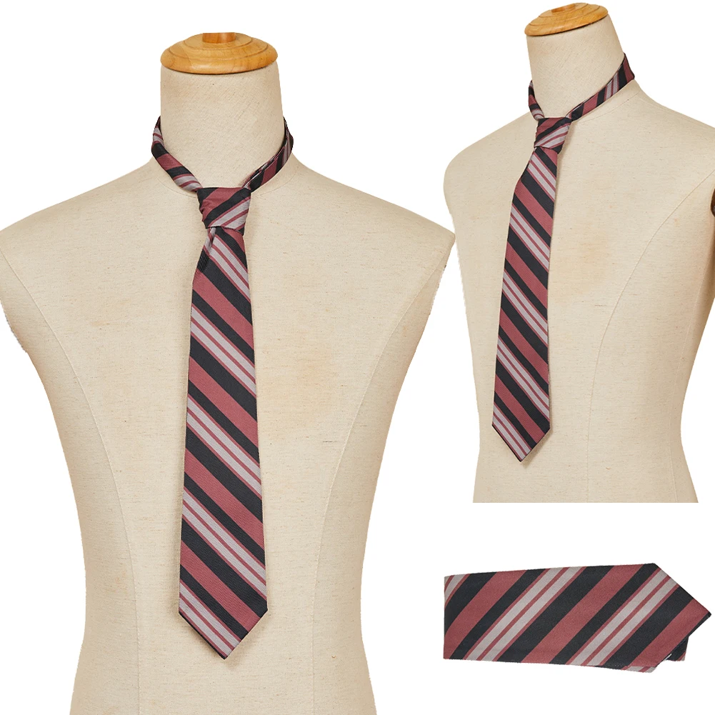 

2025 Movie Male Superhero Cosplay Clark Costume Outfits Accessories Adult Men Stripe Neckties Halloween Party Roleplay Prop