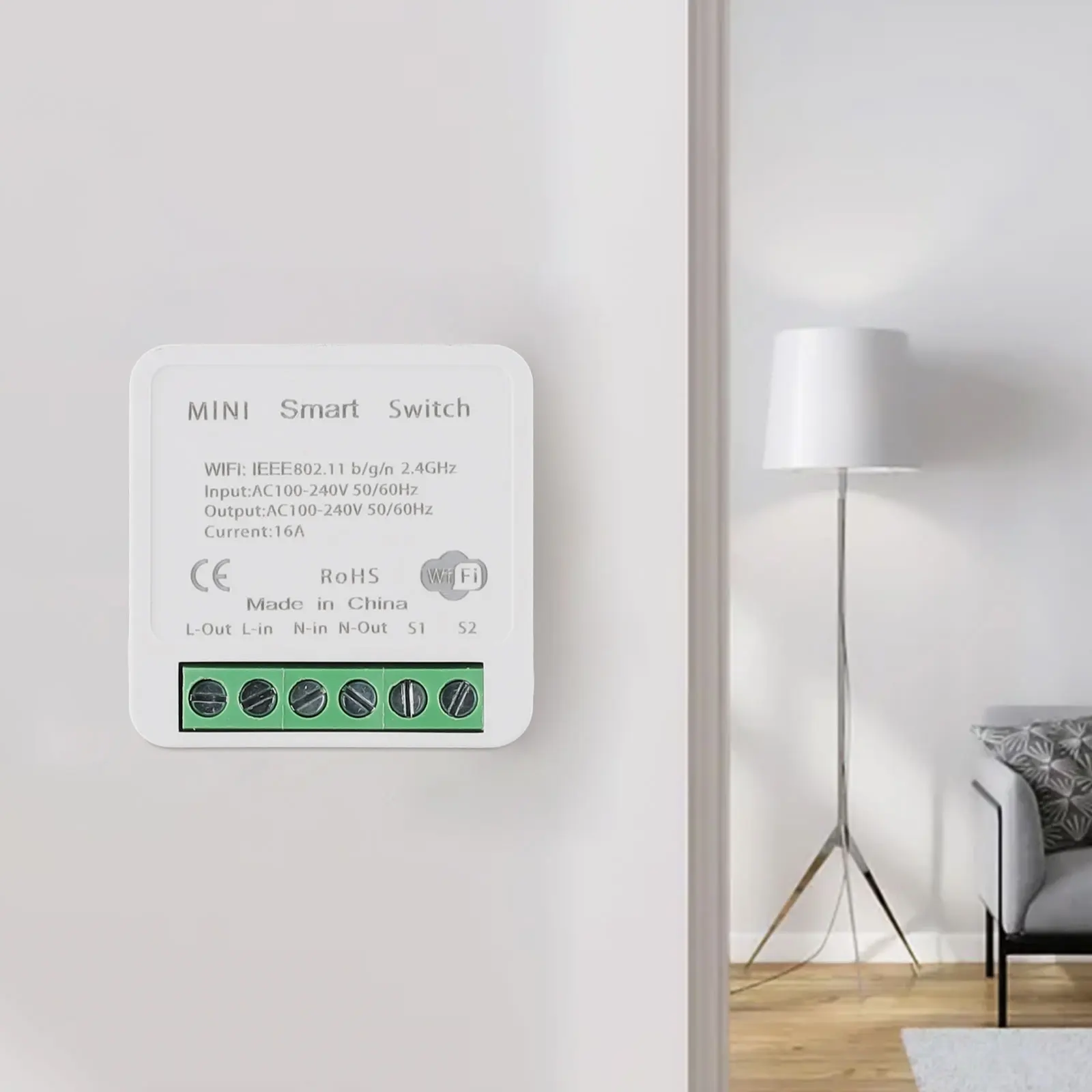 Smart Light Switch  WiFi Enabled  No Hub Needed  2 Way 16A  Timer Function  Seamless Integration  Control via Smart Life/Tuya