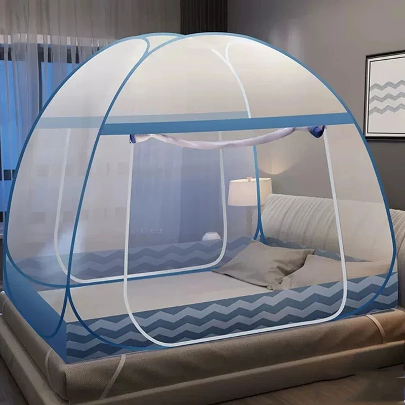 Mosquitera para Cama Doble, Gran Espacio, para Dormitorio, Verano, Nueva, con Dos Puertas, Tipo Yurta, Plegable, Sin Instalación