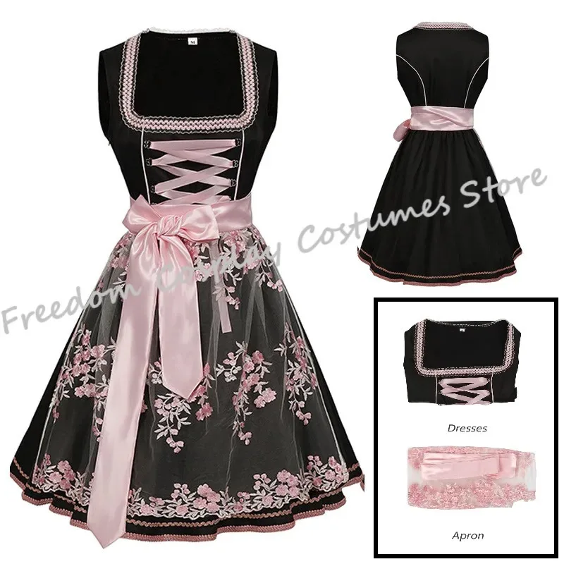 S-5XL ألمانيا ميونيخ مهرجان أكتوبر خمر فتاة البيرة فستان Dirndl التقليدية البافارية كرنفال حفلة حانة ew;3'f,6;t.8'