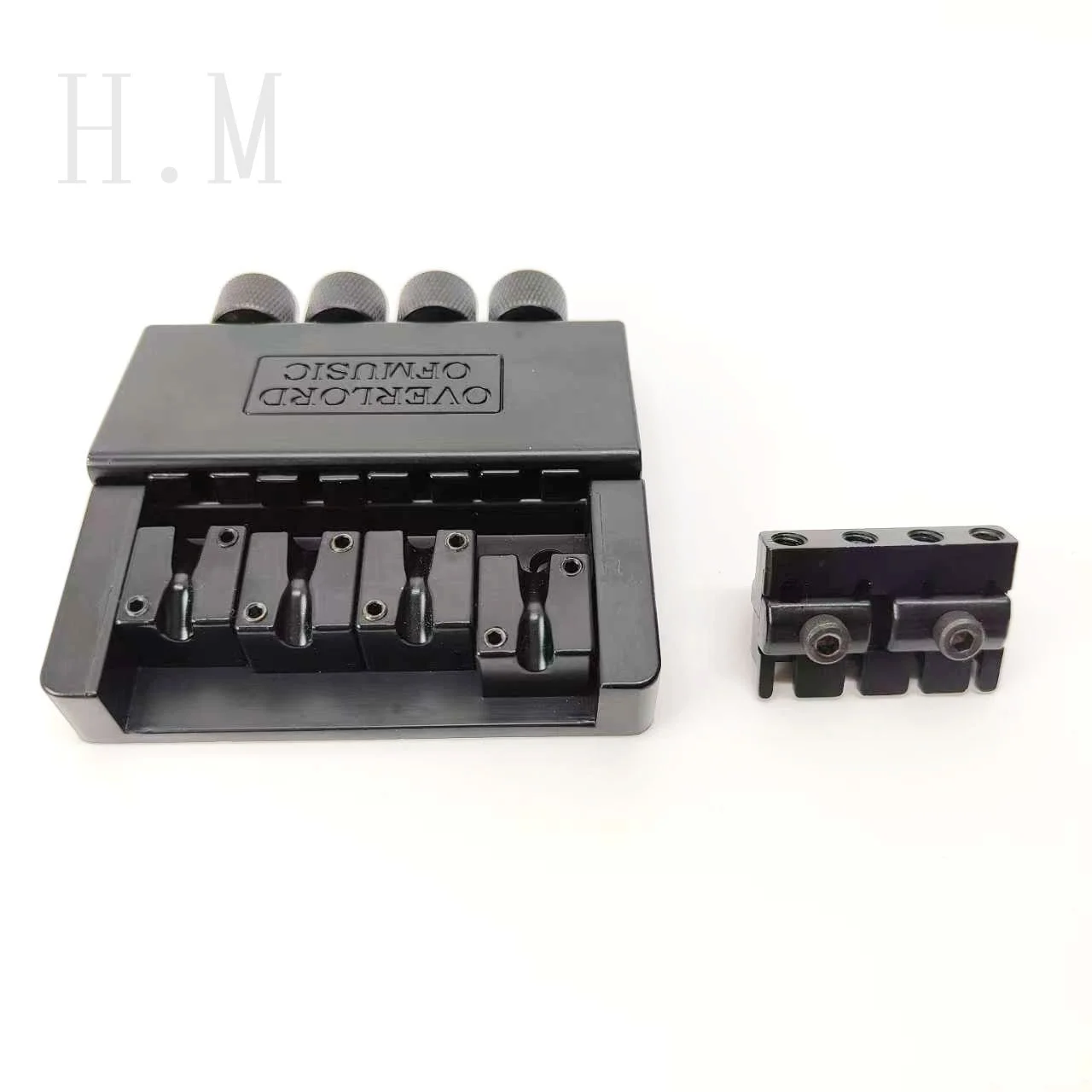 Manufacturer sells electric bass accessories with 4 strings pull string board 4 strings headless bass bridge black
