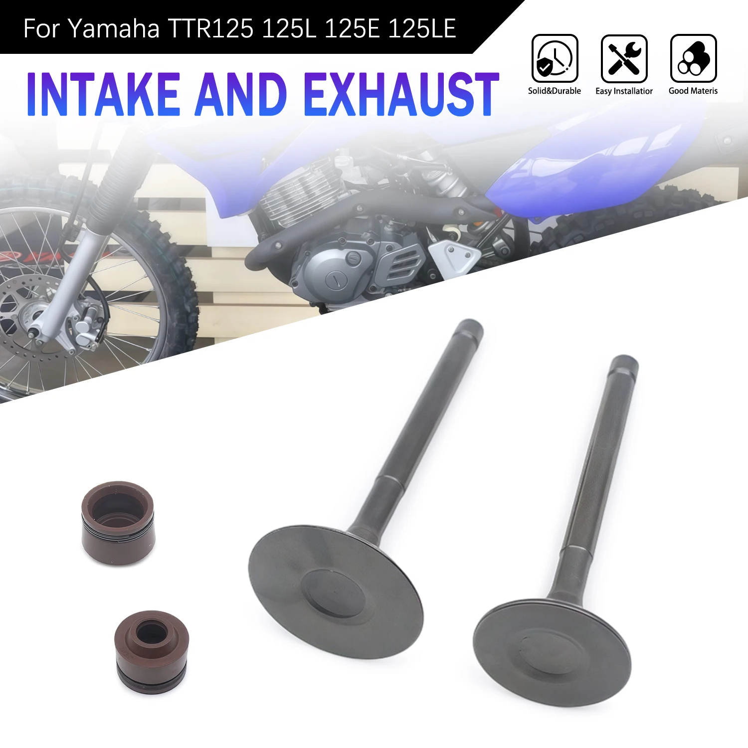 

For Yamaha TTR 125 125L 125E 125LE TTR125E TTR125L TTR125LE 2003-2008 Motorcycle Cylinder Head Intake Exhaust Valves Engine Part