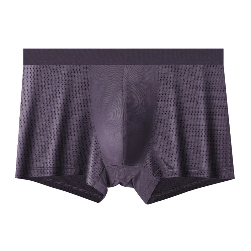 4 unids/lote de calzoncillos Boxer de malla de fibra de bambú para hombre, pantalones cortos de talla grande XXXXL de verano, ropa interior transpirable 5XL 6XL 7XL 8XL, calzoncillos