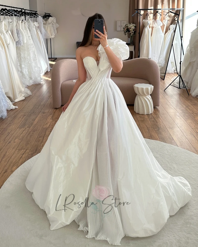 

LRosella Милая принцесса, элегантное кружевное платье с аппликацией, свадебное бальное платье 2022, плиссированное платье robe de mariée