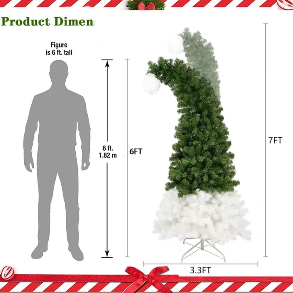 Christmas Trees Pre Installed Artificial Christmas Tree with Clear LED Lights, Green, Bendable Festive & Party Supplies