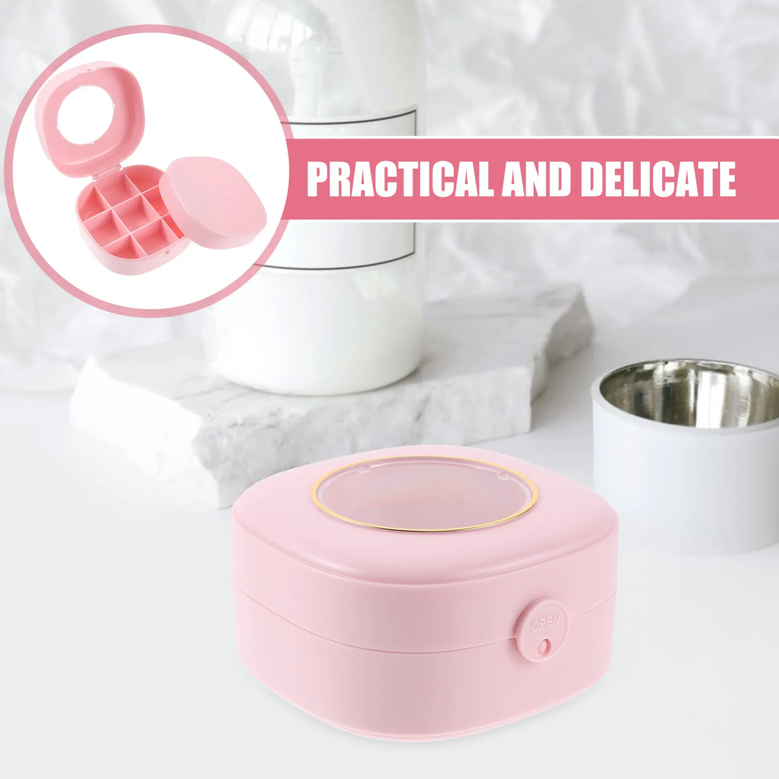 

Portable Jewelry Storage Box 10 Compartments White ABS Material Hair Tie ganizer Scrunchie Holder Compact Design Easy Carry