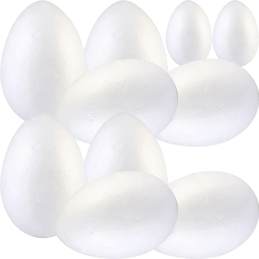 

10 Pcs Solid Foam Egg Party Favors Foams Eggs DIY Crafts Easter Scene Decor Blank