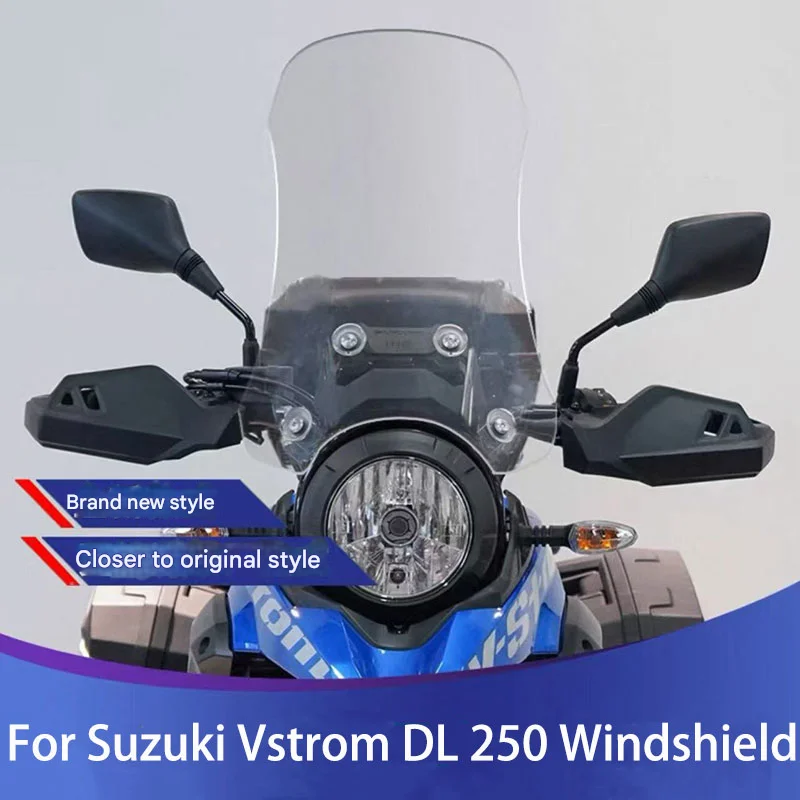 

For Suzuki Vstrom DL 250 Windshield Motorcycle Accessories Front Glass Screen Wind DeflectorsIncrease Height and Width Deflector