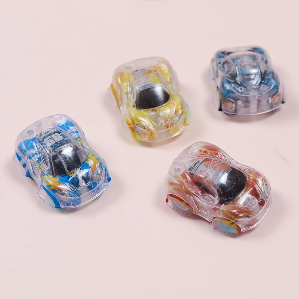 15Pcs Cartoon Transparent Pull Back Car Toy Kids Party Favors Birthday Party Small Gift Giveaway Pinata Fillers Classroom Prizes