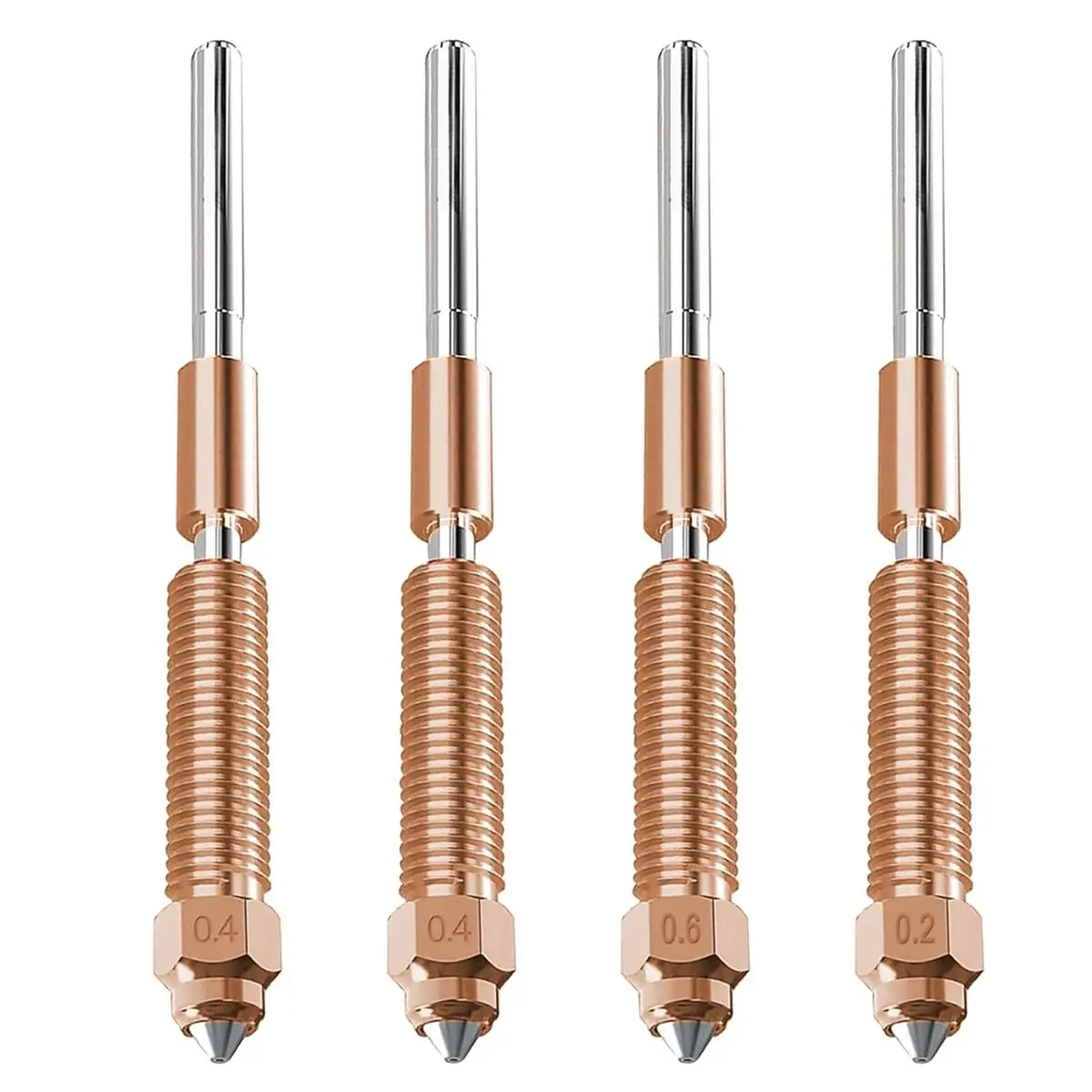A95G 4PCS Quick-Swap Nozzle Kit,Titanium Heat Break with Copper & Hardened Steel Tips, for K2//K2 Plus/Hi Combo