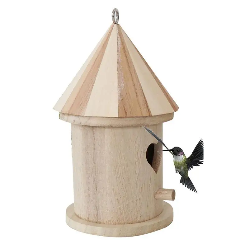 DIY Wooden Bird House Outdoor Hanging Bird Feeder Kids Painting Crafts Gift Garden Home Decoration Bird Nest Pet Supplies