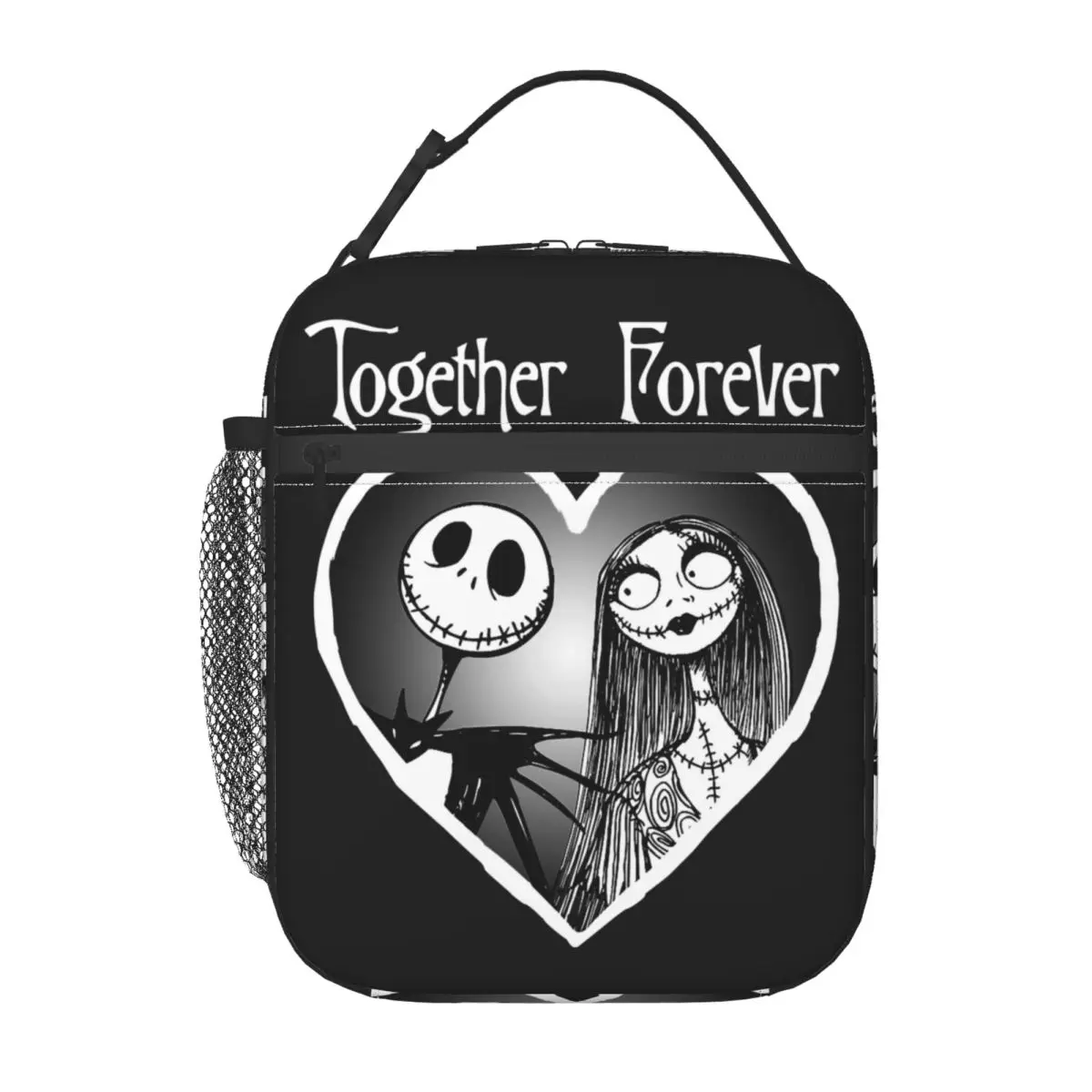

Custom Jack Together Forever Insulated Lunch Bags for Picnic Food Nightmare Before Christmas Resuable Thermal Cooler Lunch Box