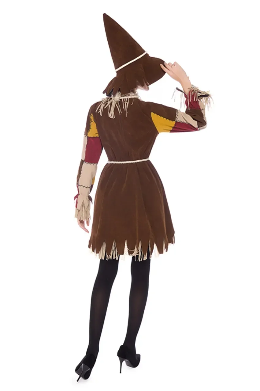 Halloween Cosplay Costume Witch Dress for Adult Women Carnival Party Maquerade Party Dress With Hat