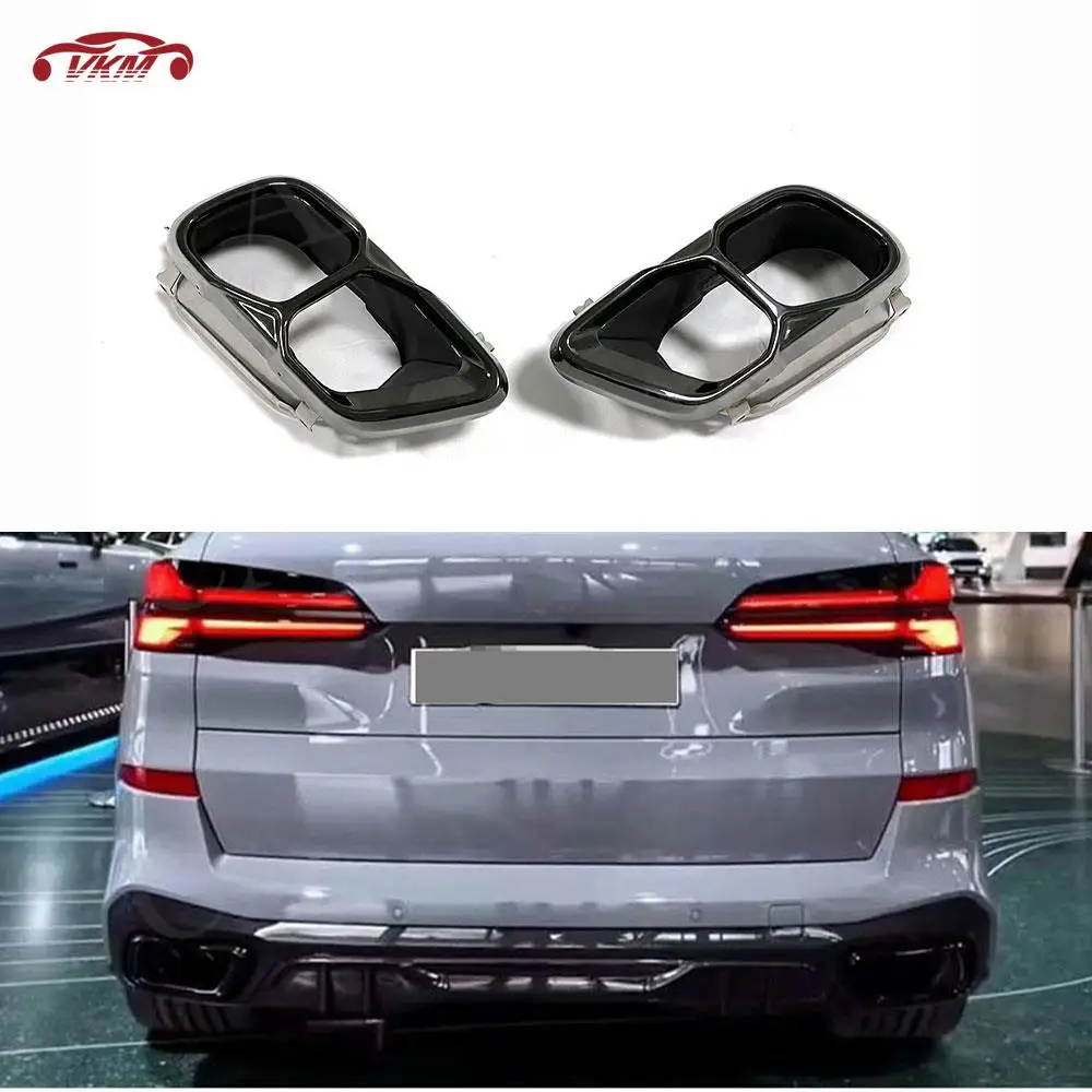 

Car Rear Exhaust Tips Stainless Steel Muffler Tail Rear Pipes For BMW X5 G05 LCI M Sport 2023+ Aluminum ALloy Trim Accessories