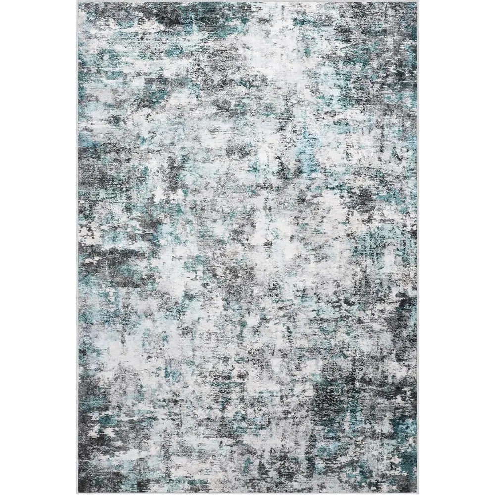 8x10 Area Rugs, Modern Abstract Washable Rug for Living Room, Stain Resistant Non-Shedding Distressed Area Rug with Non Slip