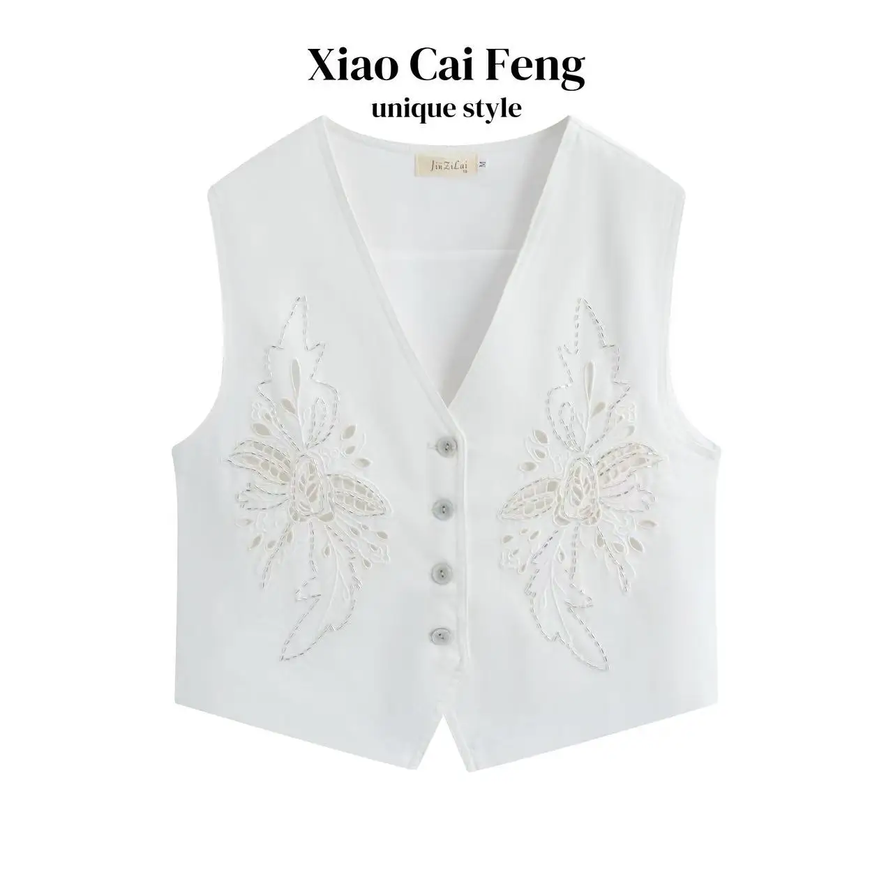 New Chinese Style Heavy Embroidery Hollow Bead Embroidered Women's Vest Summer High Fashion Sleeveless Outerwear Top
