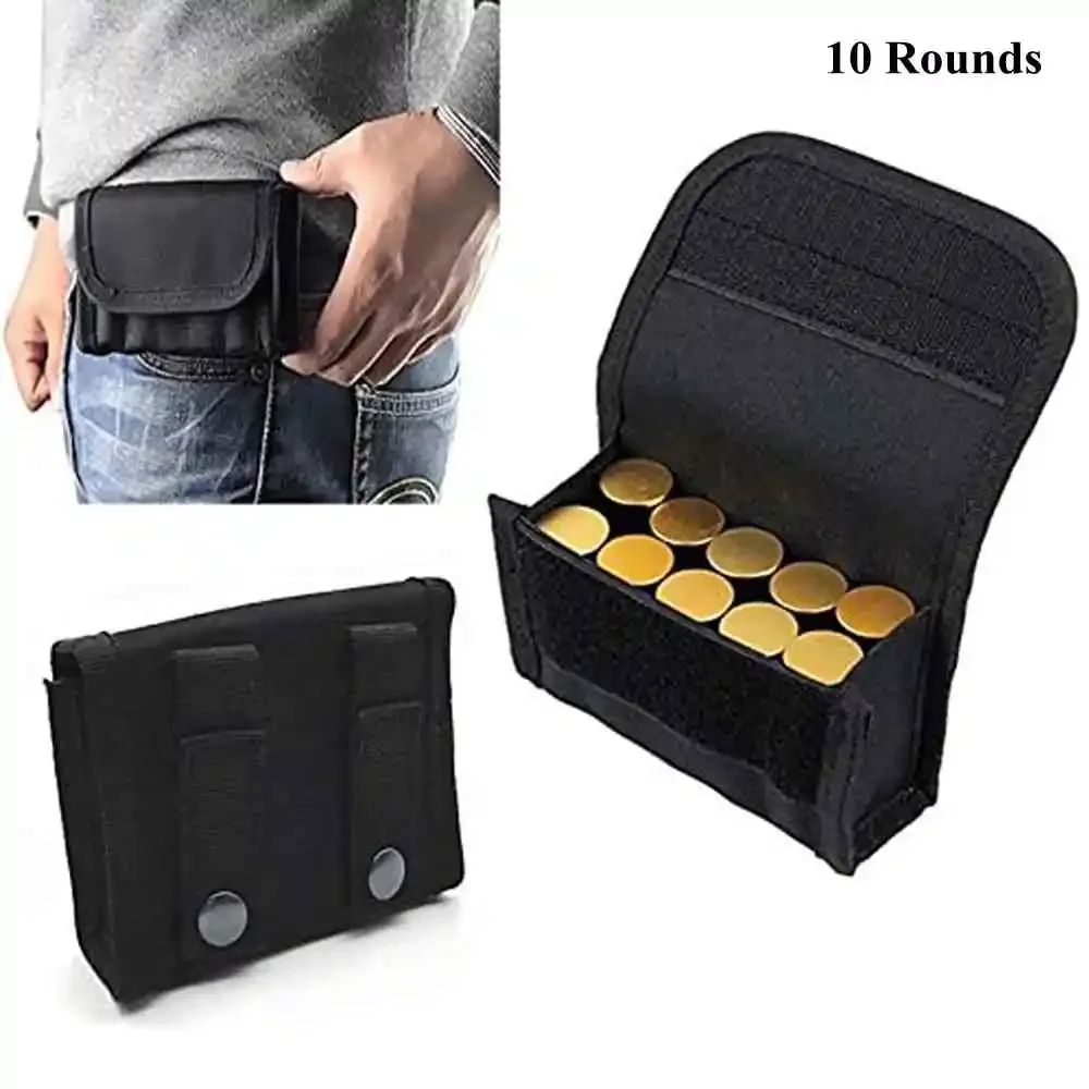 Tactical Molle Pouch 10 Round Shotgun Shell Reload HolderMag Bag 12 Gauge/20G Magazine Pouch Ammo Round Cartridge
