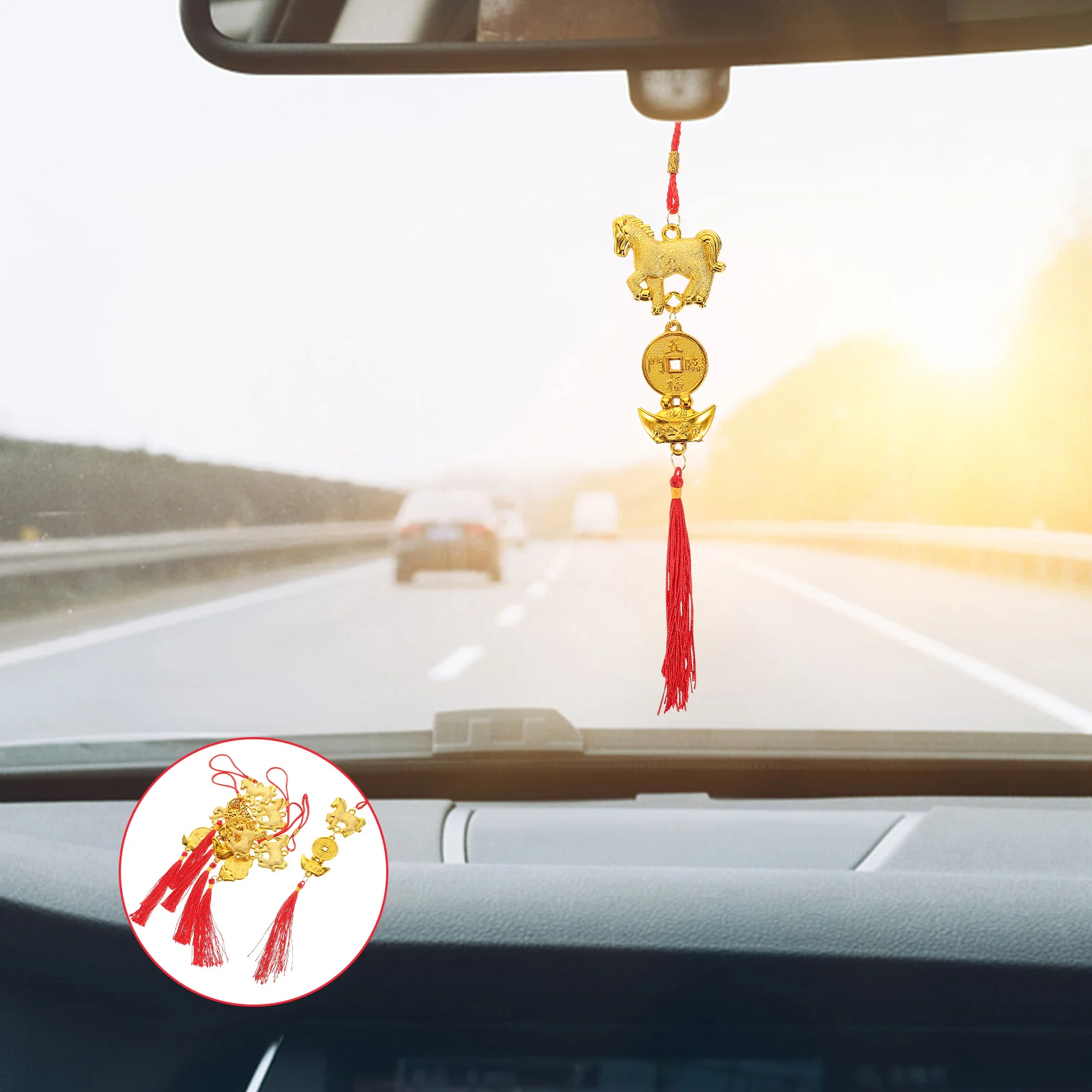 

6pcs Year Of The Horse Pendant 2026 Chinese New Year Decorations Spring Festival Tassel Hanging Ornament For Home Car Mirror