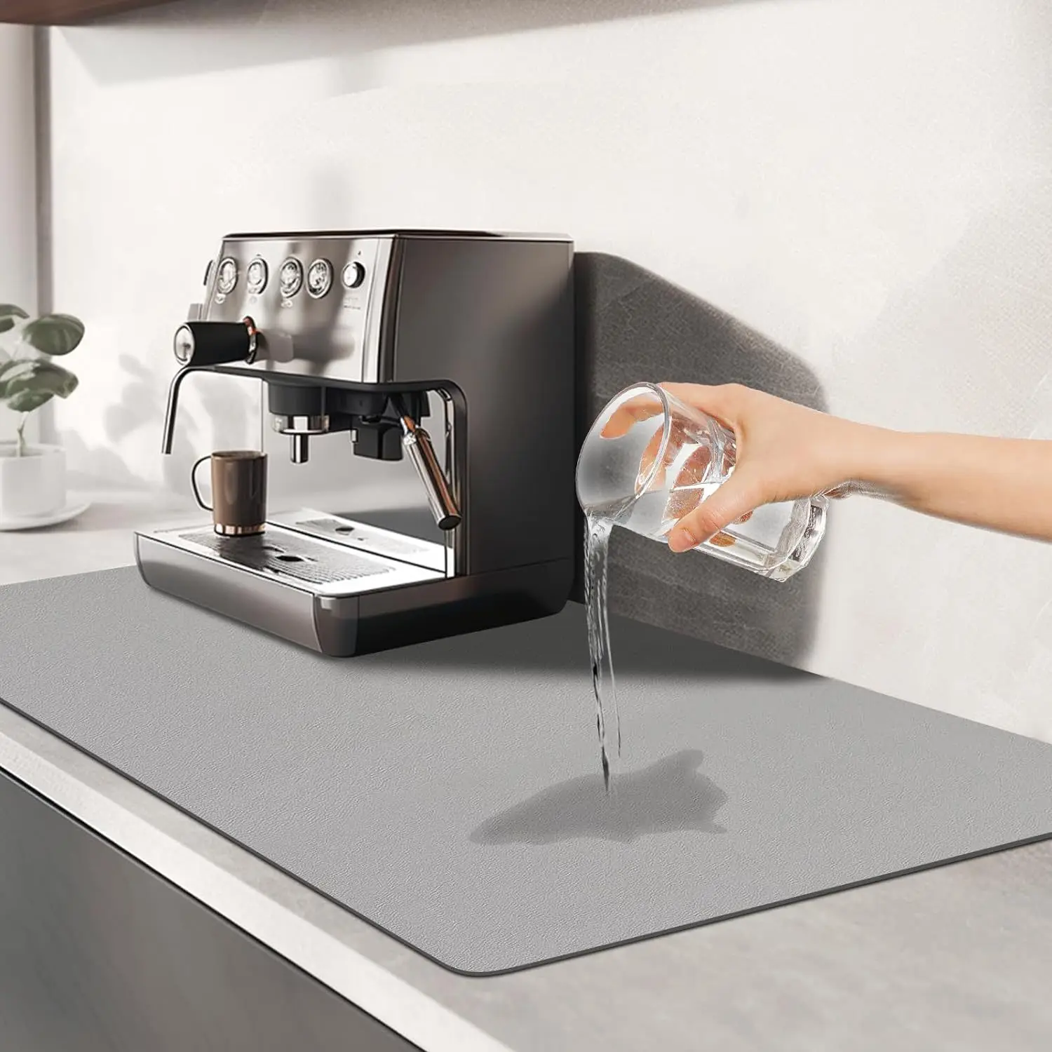VIKAMA 1PC Simple Kitchen Diatoma-Mud Carpet Super Absorbent Countertop Drain Mat Non-Slip Bar Placemat Dry Coasters Home Decor