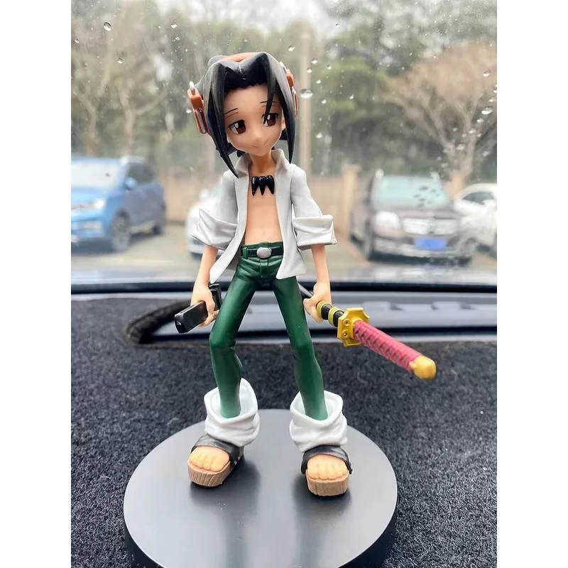 Bandai Anime Shaman King Figure Yoh Asakura With Sword Standing Posture Aciton Figurines Model Brinquedos Statue Toys