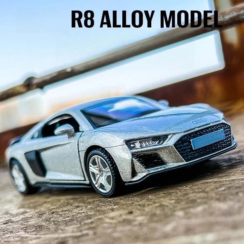 Modèle de voiture R8 coupé 1:36, véhicules miniatures et jouets, Simulation en alliage métallique, voiture de Sport, jouets à tirer pour enfants, cadeaux d'anniversaire