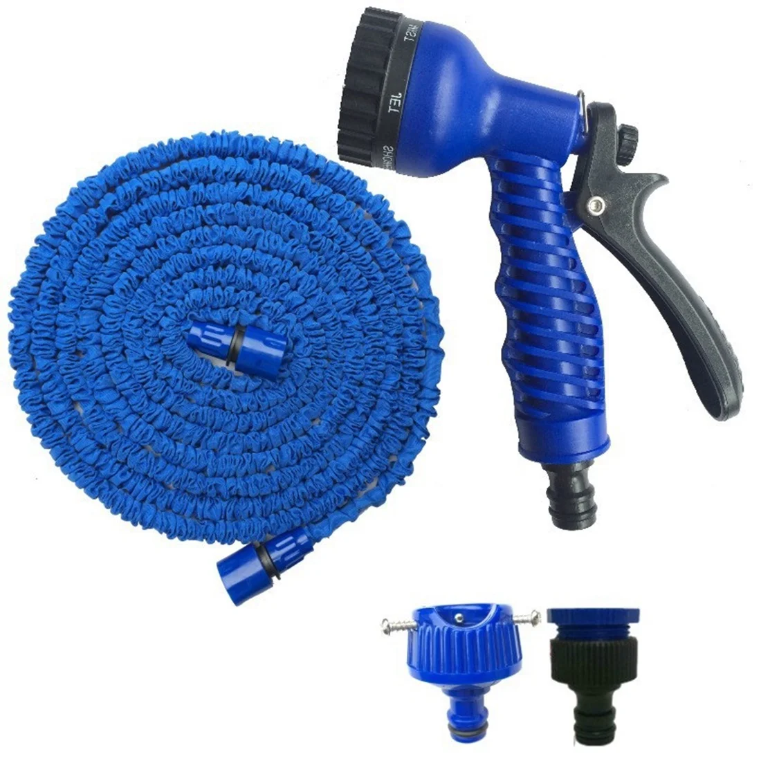 

100FT Garden Hose Flexible Telescopic Water Pipe Expandable Water Hose Car Washing,Floor Cleaning,Garden & Yard,Blue