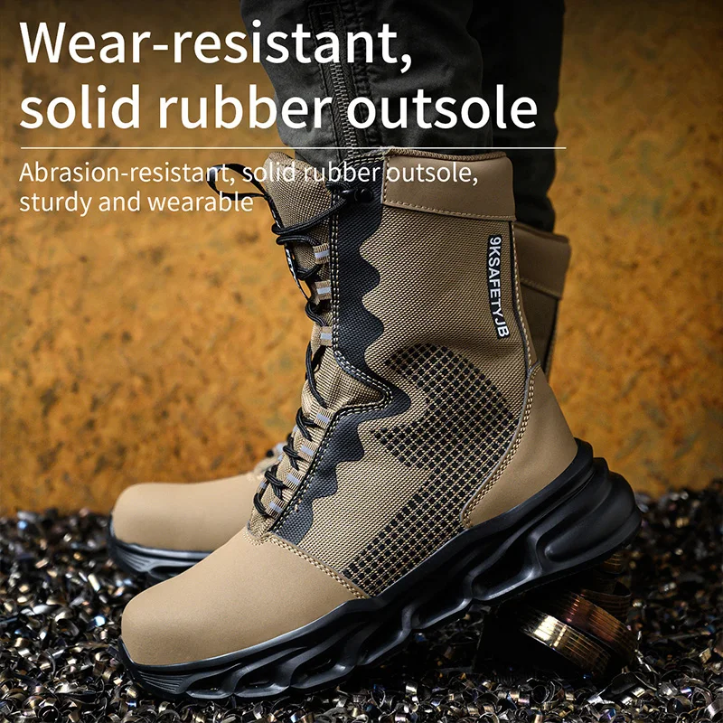 Work Hiker Boots Protection Safety Slip Resistant Anti-puncture Shoes Security Protective Steel Toe Shoes Anti-smash Men Boots