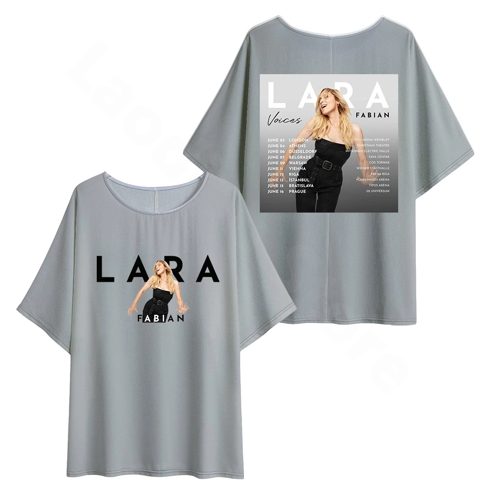 لارا فابيان تور 2025 المرأة التي شيرت موضة المرأة قصيرة الأكمام الهيب هوب المرأة تي شيرت عادية المرأة Crewneck تيز المرأة بلايز #4
