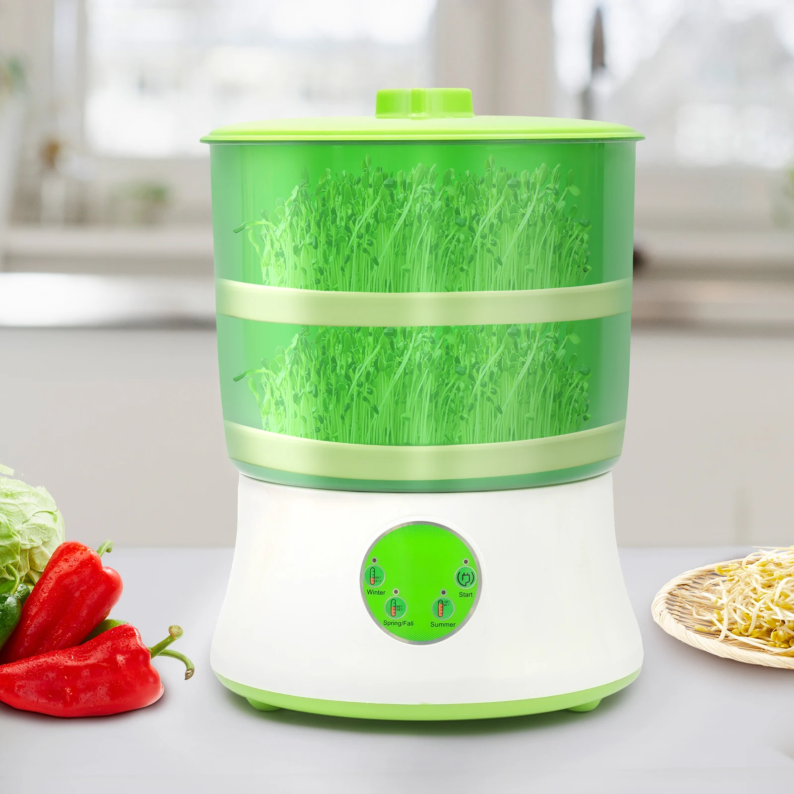 2 Layer Bean Sprouts Machine Automatic Intelligence Electronical Healthy Seed Sprouts Maker